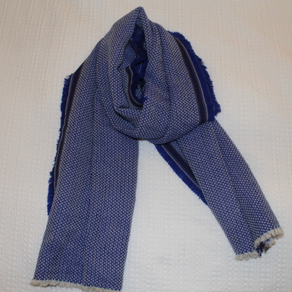 JCrew Collection Blue Patterned Scarf